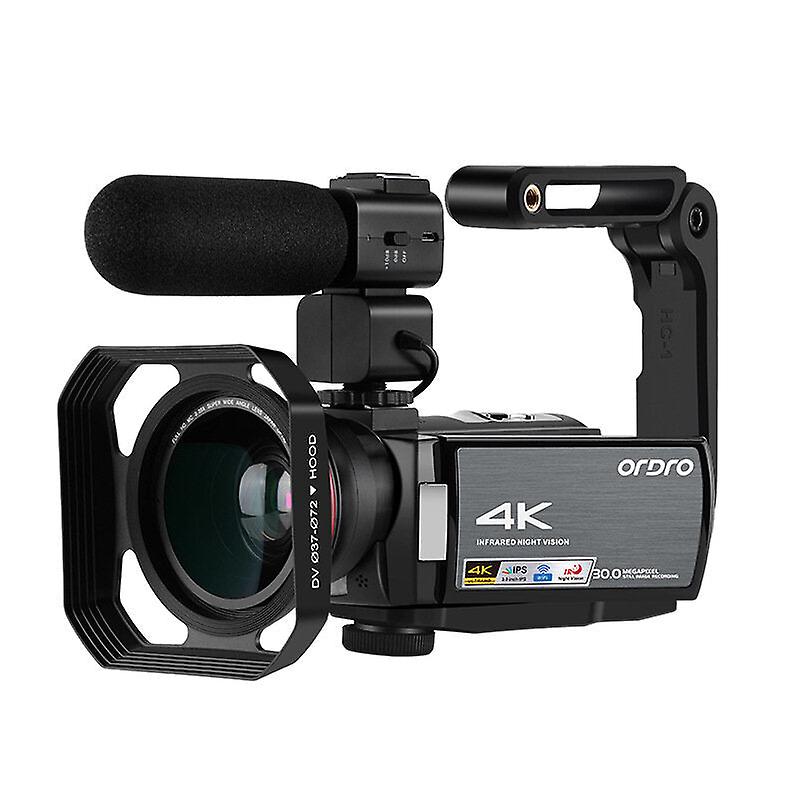 Digital Camcorder Hd 4k 3 Inch Ips Touch Screen Vlog Dv Camera Ir Night Vision 2.4g Wifi 16x Digital Zoom With Microphone