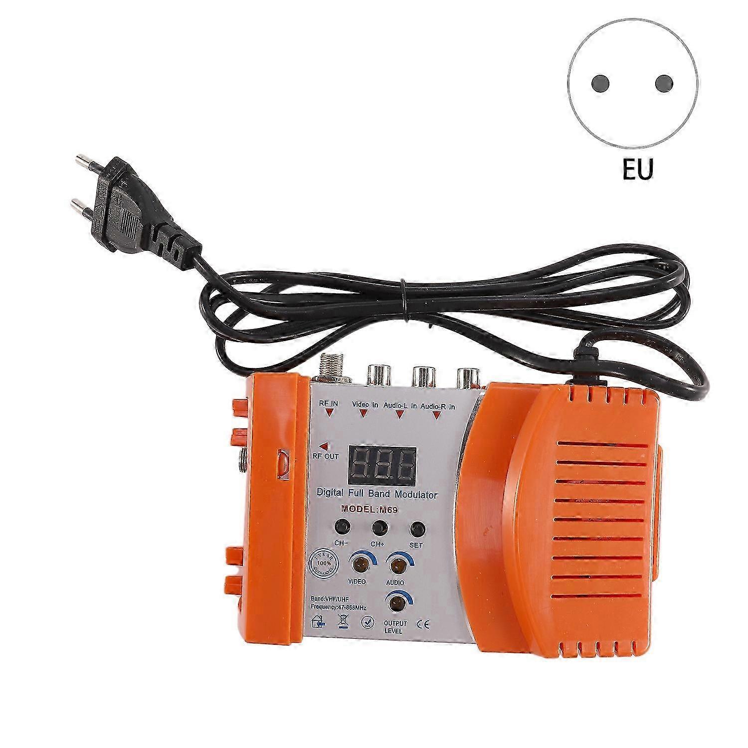 M69 Professional Digital VHF UHF RF Modulator Adapter(Orange EU Plug)