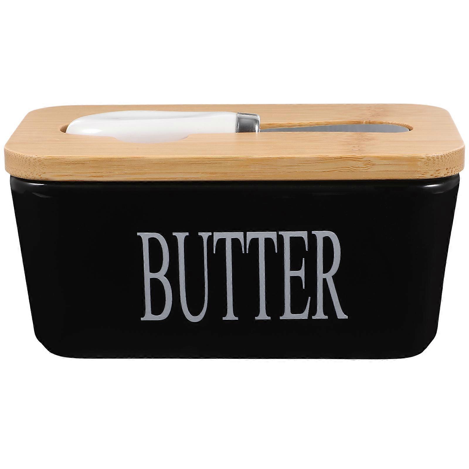 Ceramic Butter Storage Box with Cutting Tool 2Sets for Home Tableware