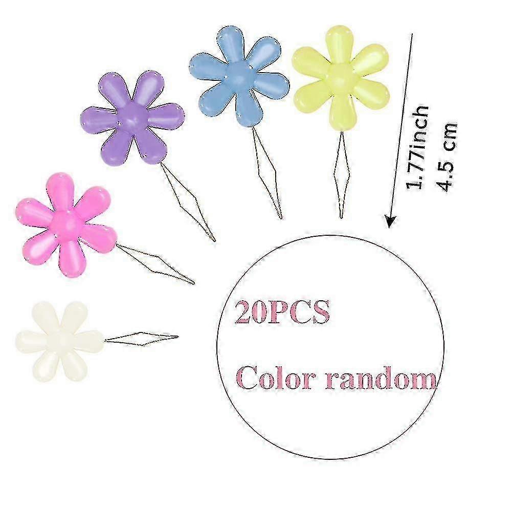 Needle Threader Set, 20pcs Sewing Threader, Flower Threader, Colorful Needle Threader Kit, Random Color yu