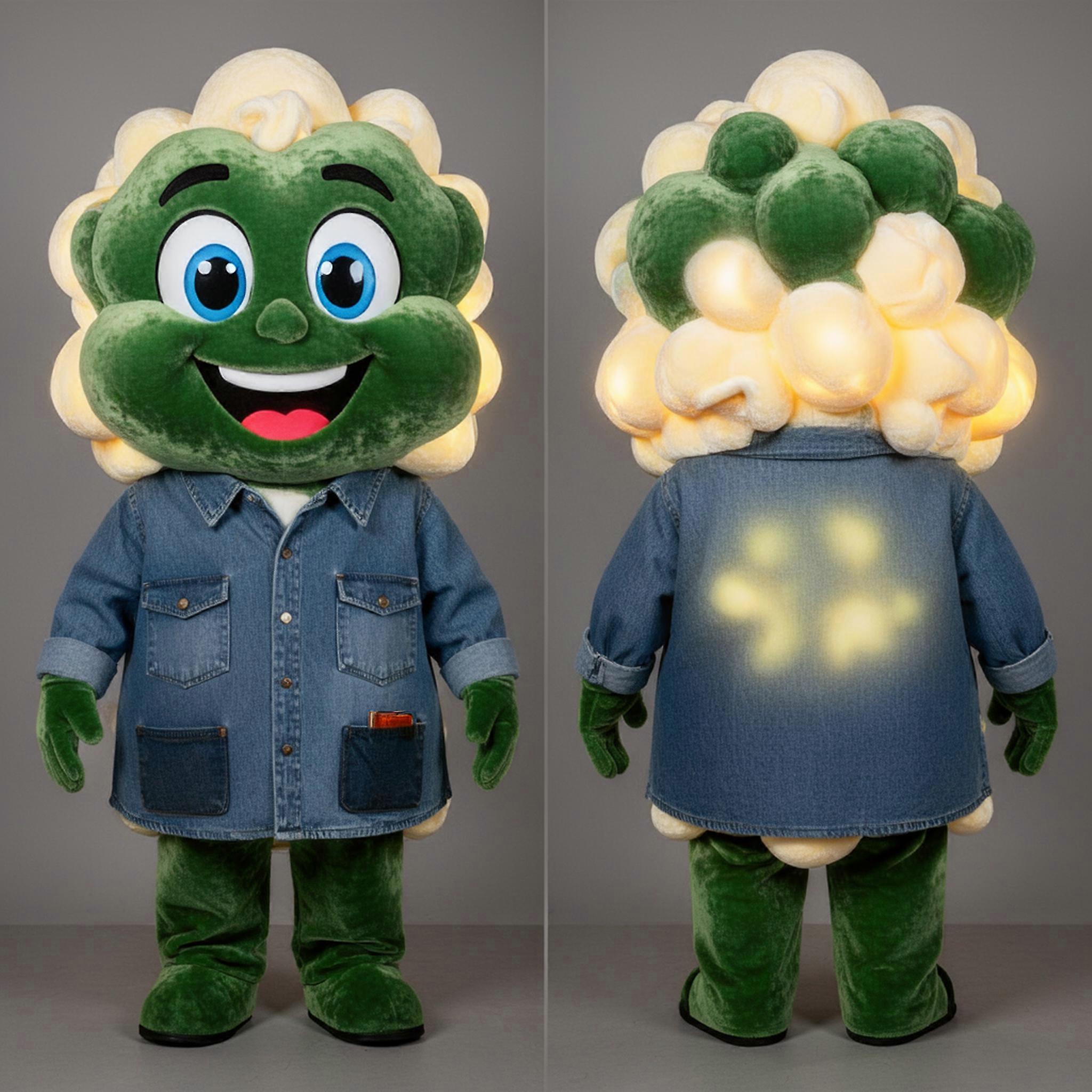 MASTICOT Velvet Green Kernel Pop Corn Mascot
