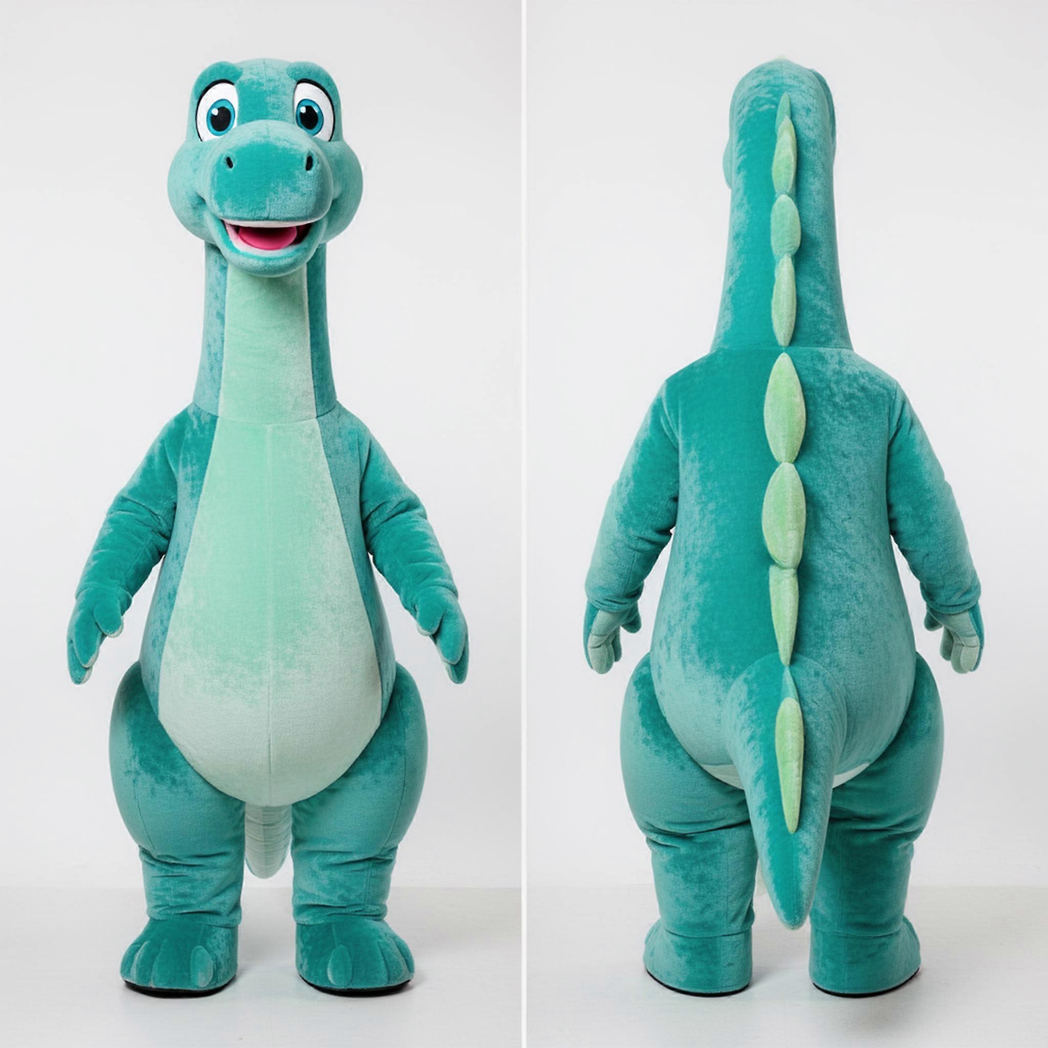 MASTICOT Teal Velvety Brachiosaurus Mascot