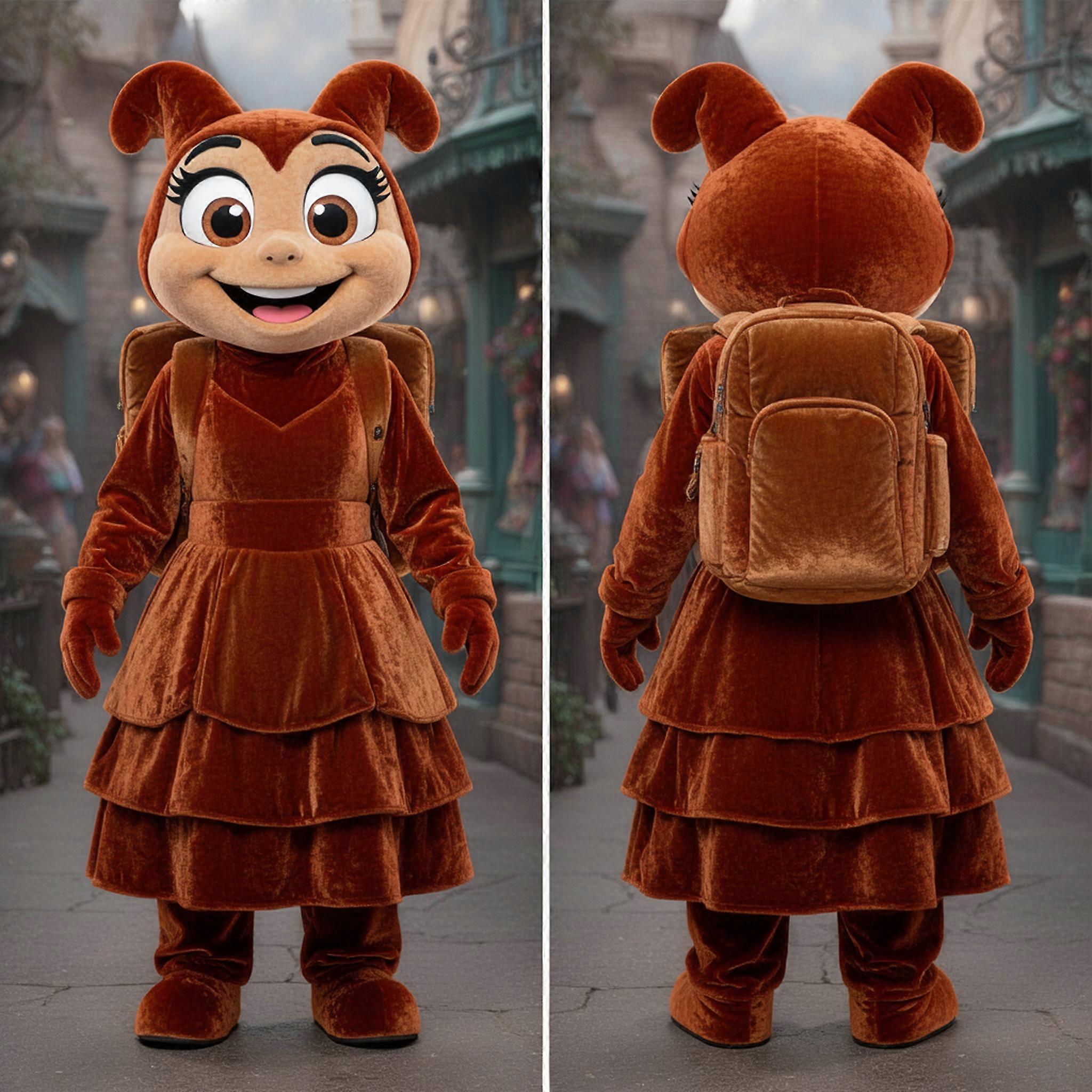 MASTICOT Rust Orange Velvety Witch Mascot