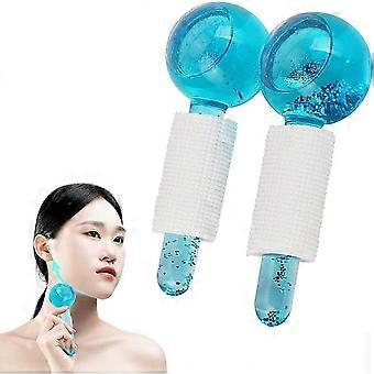 2 Pack Spa Cooling Balls for Face Eyes and Neck Reduce Puffy Eyes - Blue