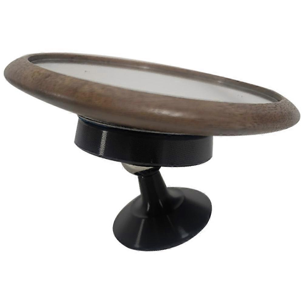 Coffee Machine Mirror for Rotatable Viewing 4Pcs Walnut Wood Accessory