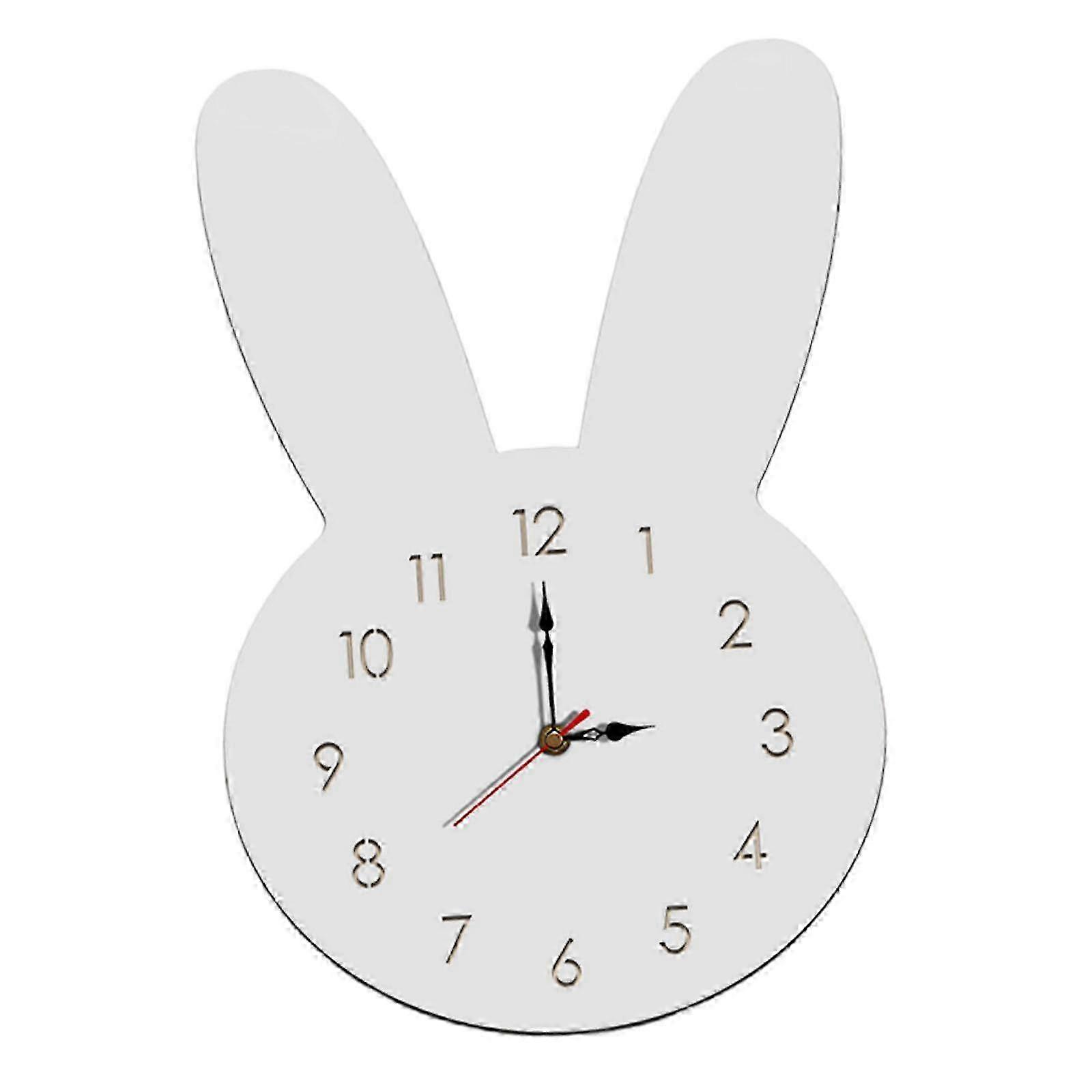 Wooden Rabbit Wall Clock Silent