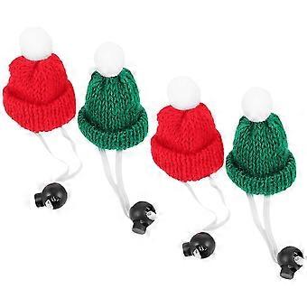 Christmas Small Pet Hats Adjustable Polyacrylic Fiber Warm Photo Prop for Snake Lizard, 4Pcs Set