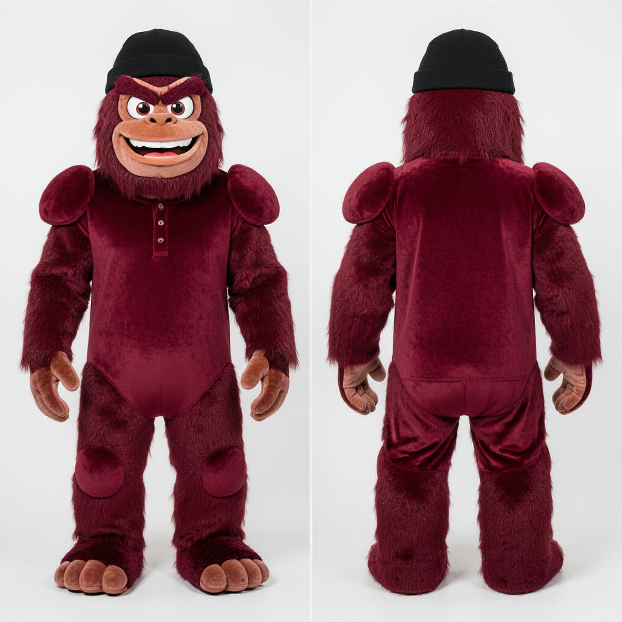 MASTICOT Maroon Cartoon Sasquatch Mascot