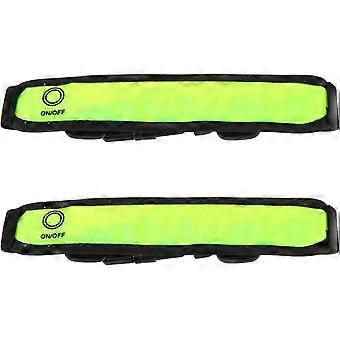 2pcs LED Reflective Wristband for Night Walking and Jogging Yellow