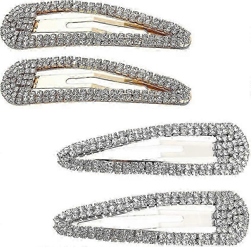 4 Pcs Rhinestone Snap Clips Large ZO