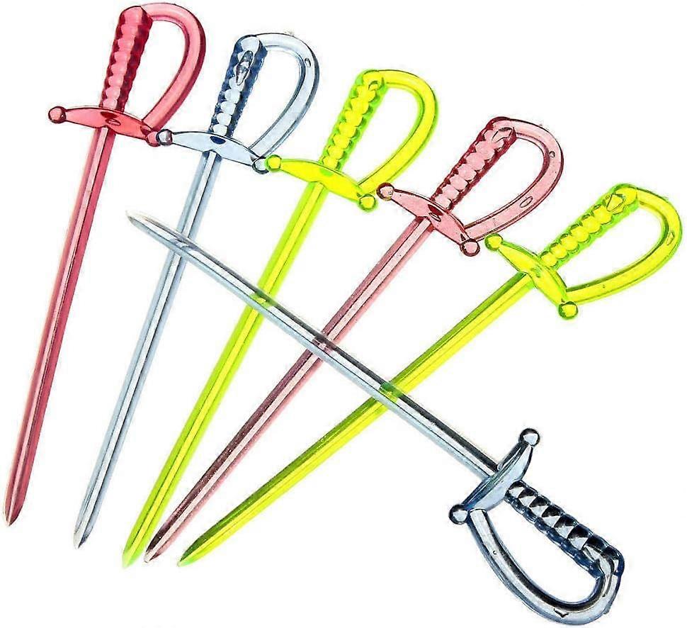 Translucent Sword-shaped Appetizer Picks Multicolour 3.35 Inch