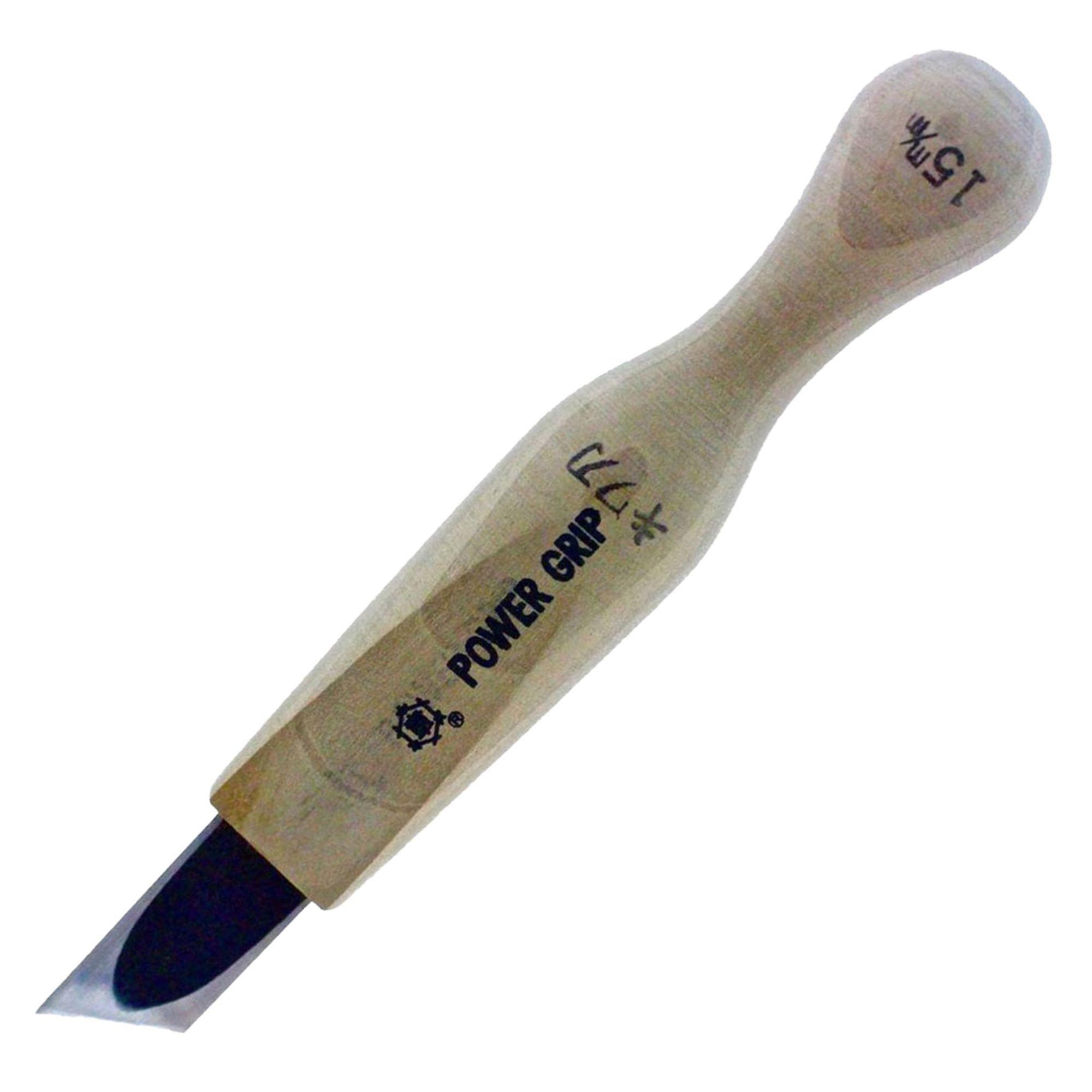 Mikisyo Power Grip Wood Carving Tool 15mm Skew Angled Woodworking Corner Chisel