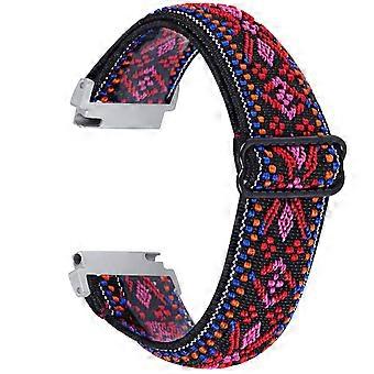 Smart Watch Band Compatible with TOOBUR IDW20, Adjustable Stretchy Nylon Strap Black Leopard, Comfortable Fit
