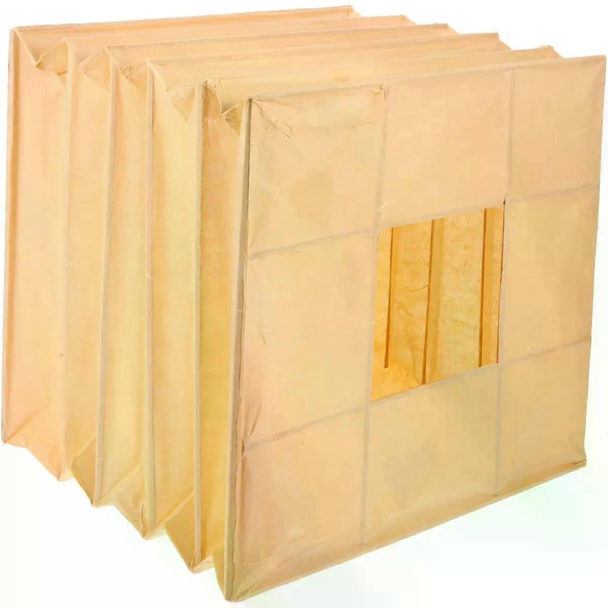 Foldable Paper Lampshade Square Ceiling Light Cover Beige