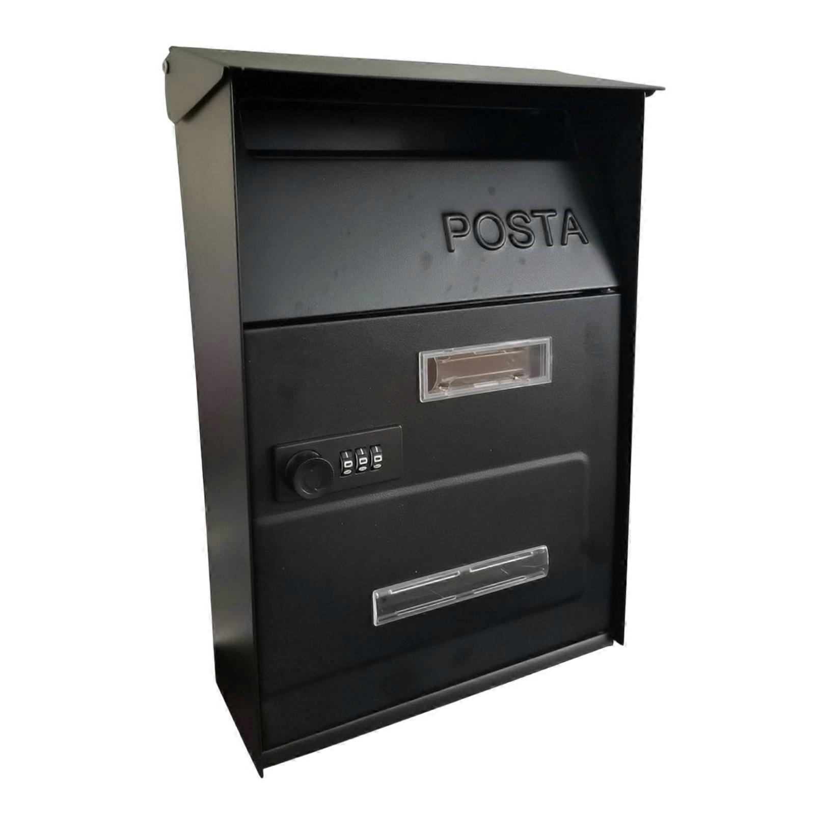 Wall-Mounted Mailbox Secure Lockable Mailbox Vertical Postbox for Homeowners,