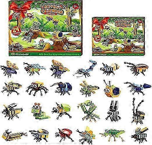 Christmas Advent Calendar Countdown Insect Block Set Educational Toy