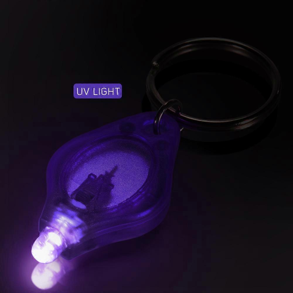 10*Mini Portable Keychain light Flashlight Key Ring Light Torch UV Checking