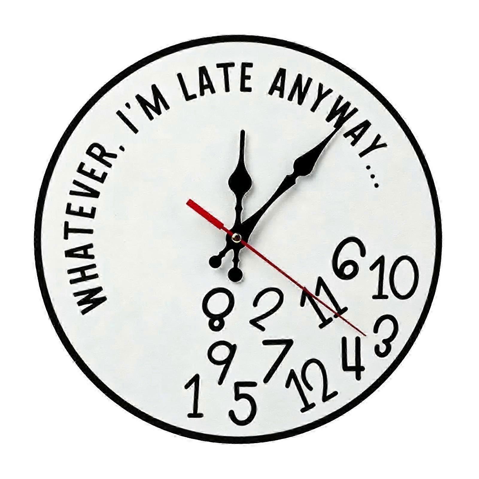 12 Inch Black White Wall Clock Fun Layout
