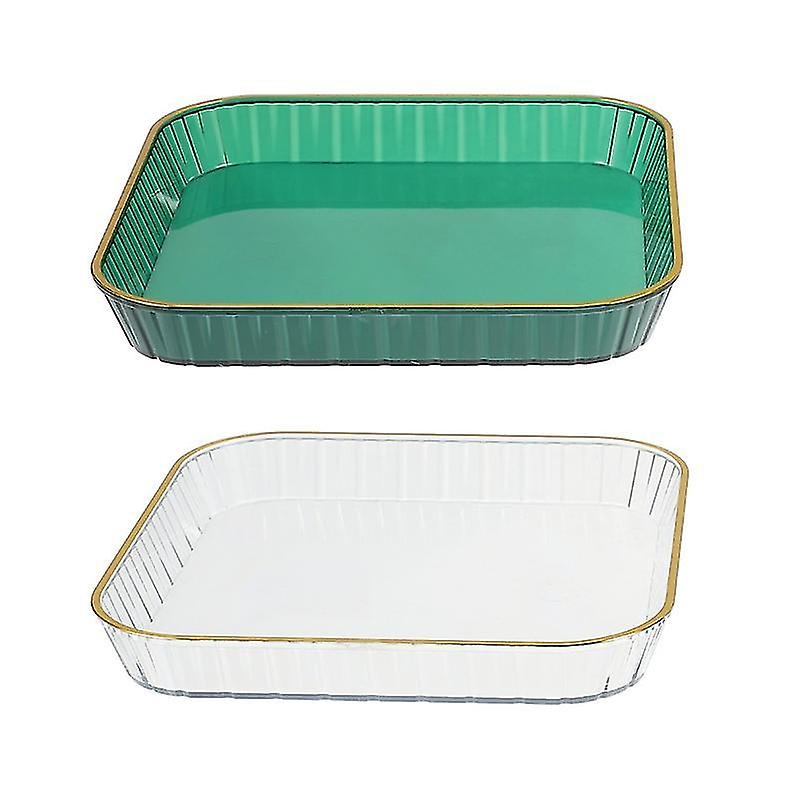 15.2X15.2x2cm Assorted Color Plates 2pcs Durable Fruit Trays Useful Serving Trays Party Snack Trays