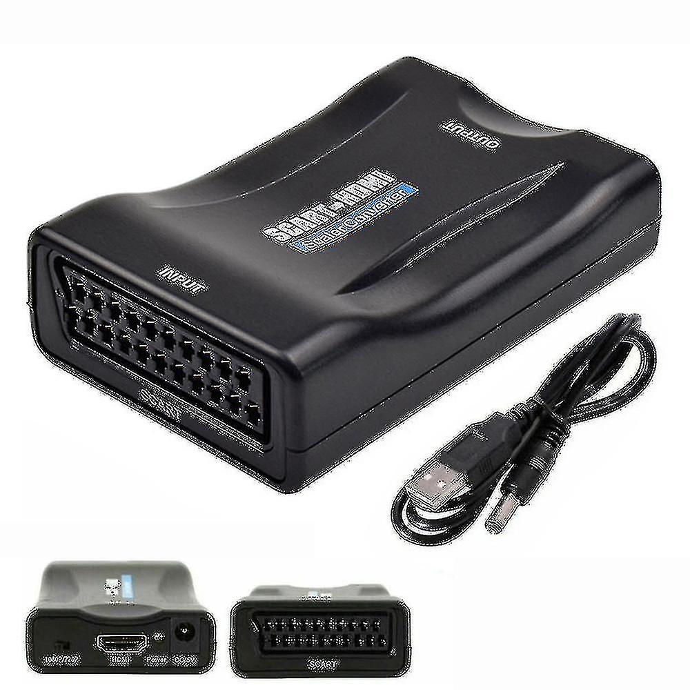 Scart To Hdmi Adaptörü 1080p Video Ses DönüştürücüSÜ TV Dvd'si için Usb Kablosu