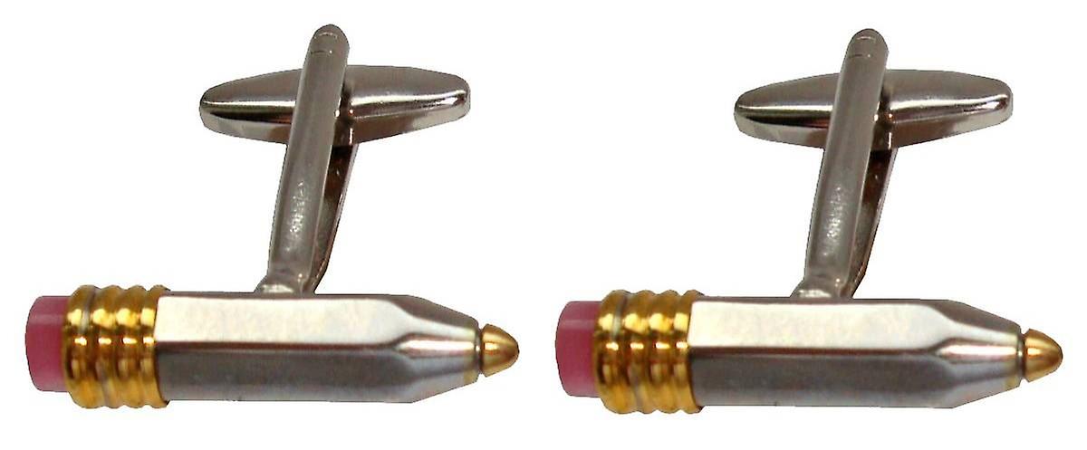 Bassin and Brown Pencil Cufflinks - Silver/Gold