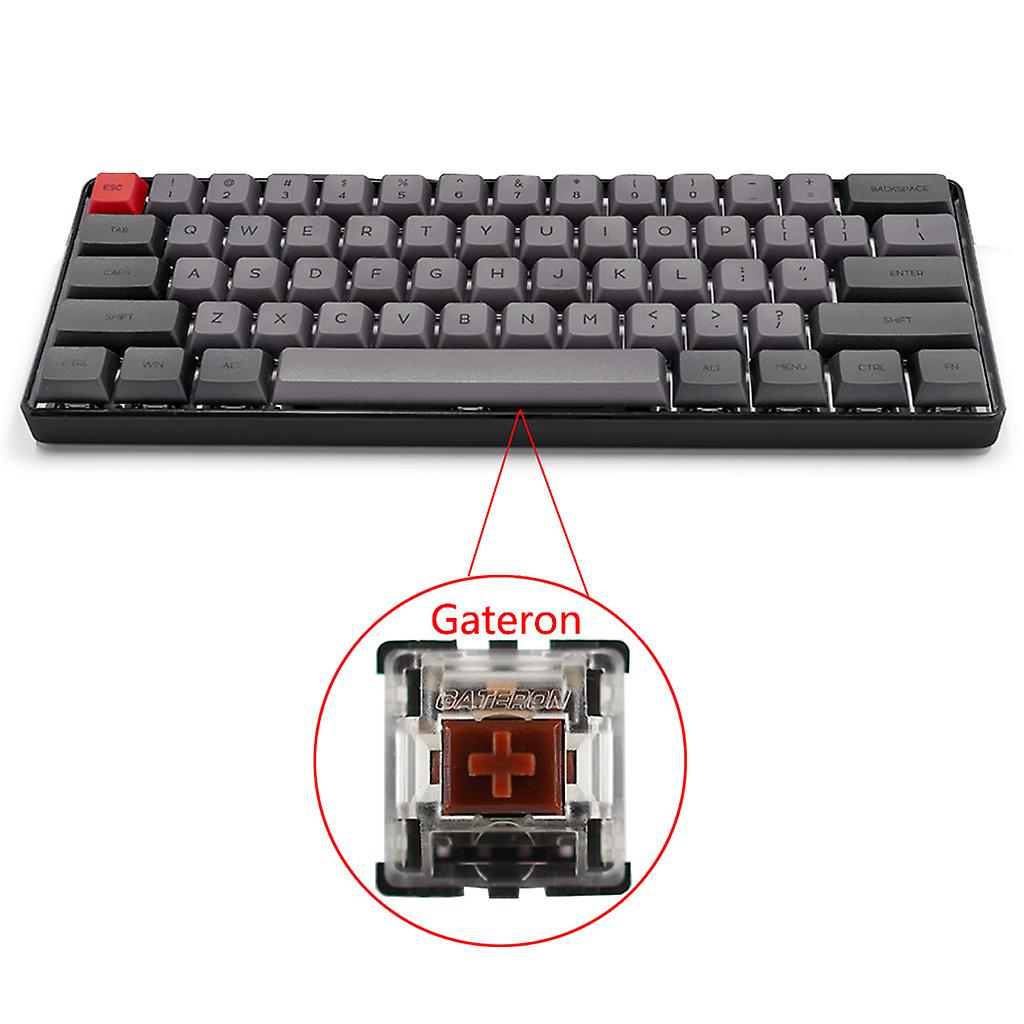 RGB LED Backlit Wired Mechanical Keyboard,Portable Compact Waterproof Mini PBT