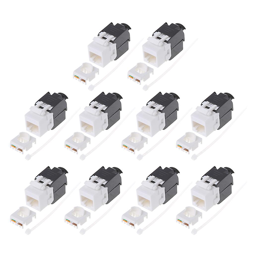 Ethernet RJ45 CAT6 Sieć Keystone Jack Clip Module Złącze wtykowe ścienne 10 sztuk
