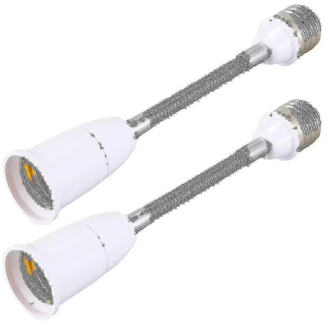 2x Light Lamp Bulb Flexible Extension Converter E26 Socket 18cm Long