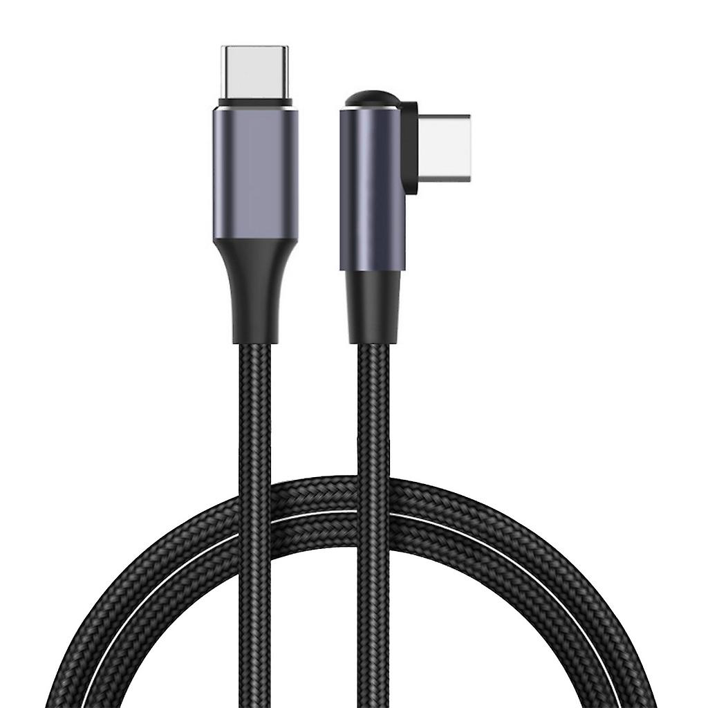 PD100W Type-C USB C 90 graders albue datakabel 100W 480 Mbps hurtiglading Nylonledning Holdbar datalinje