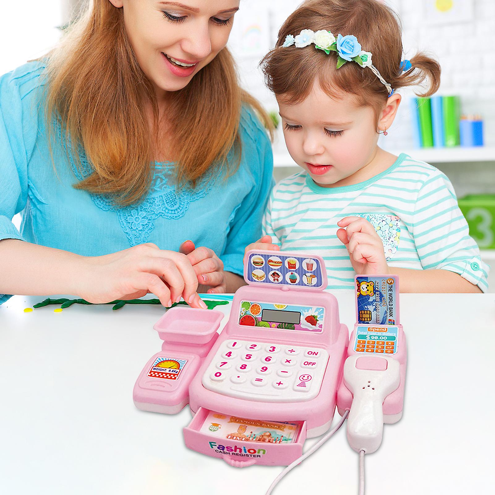 Children Pretend Play Checkout Counter Toys  Funny Classic Simulation Cash Register Game for Children Interactive Toys S