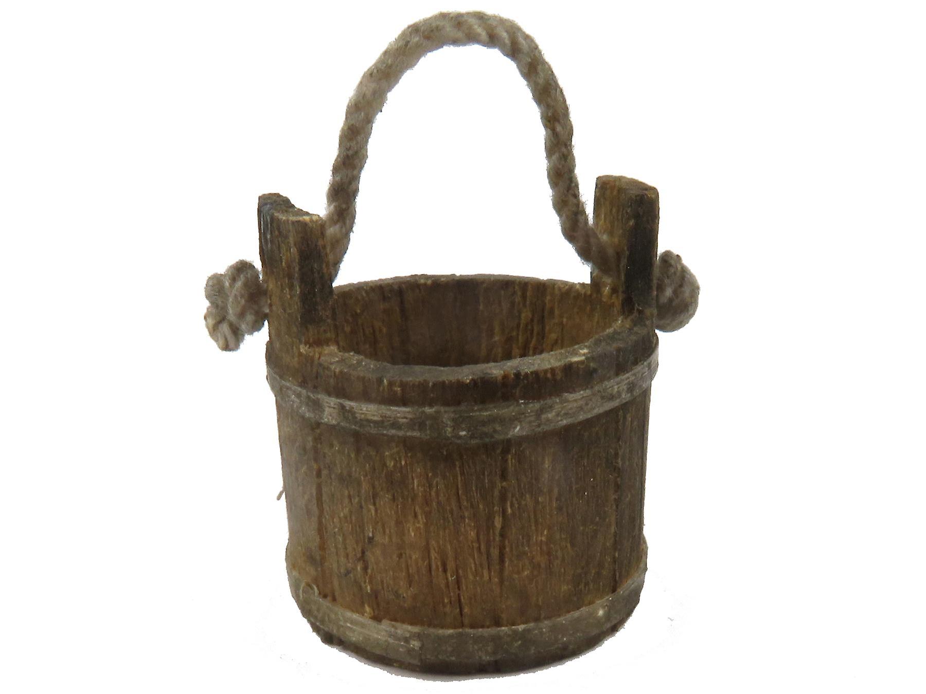 Dolls House Rustic Water Pail Barrel Bucket Pioneer Western Farm Ranch Accessory
