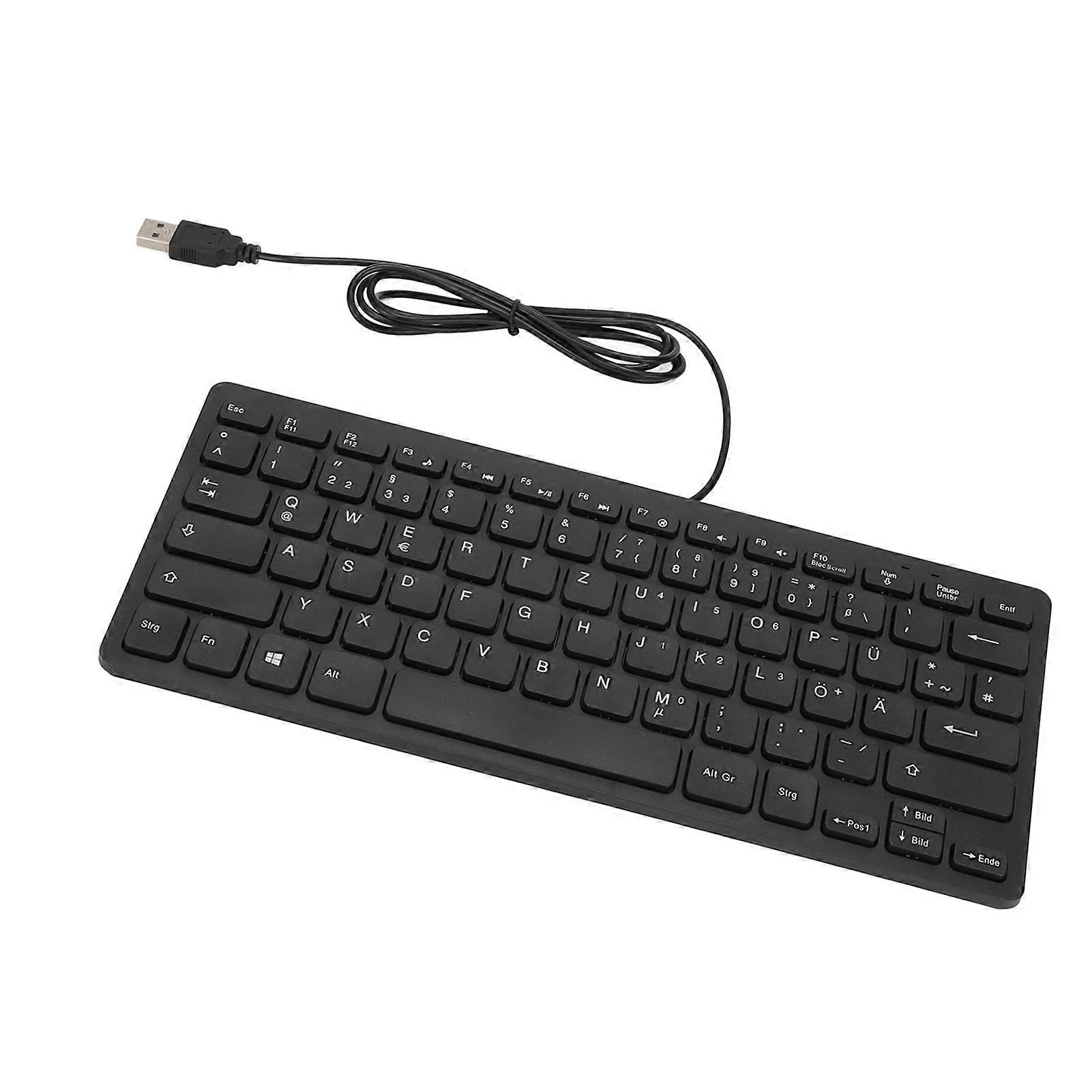 Keyboard 78 Key Mute Ultra Thin Wired Mini USB Interface Desktop Computer Small Language KeyboardGerman