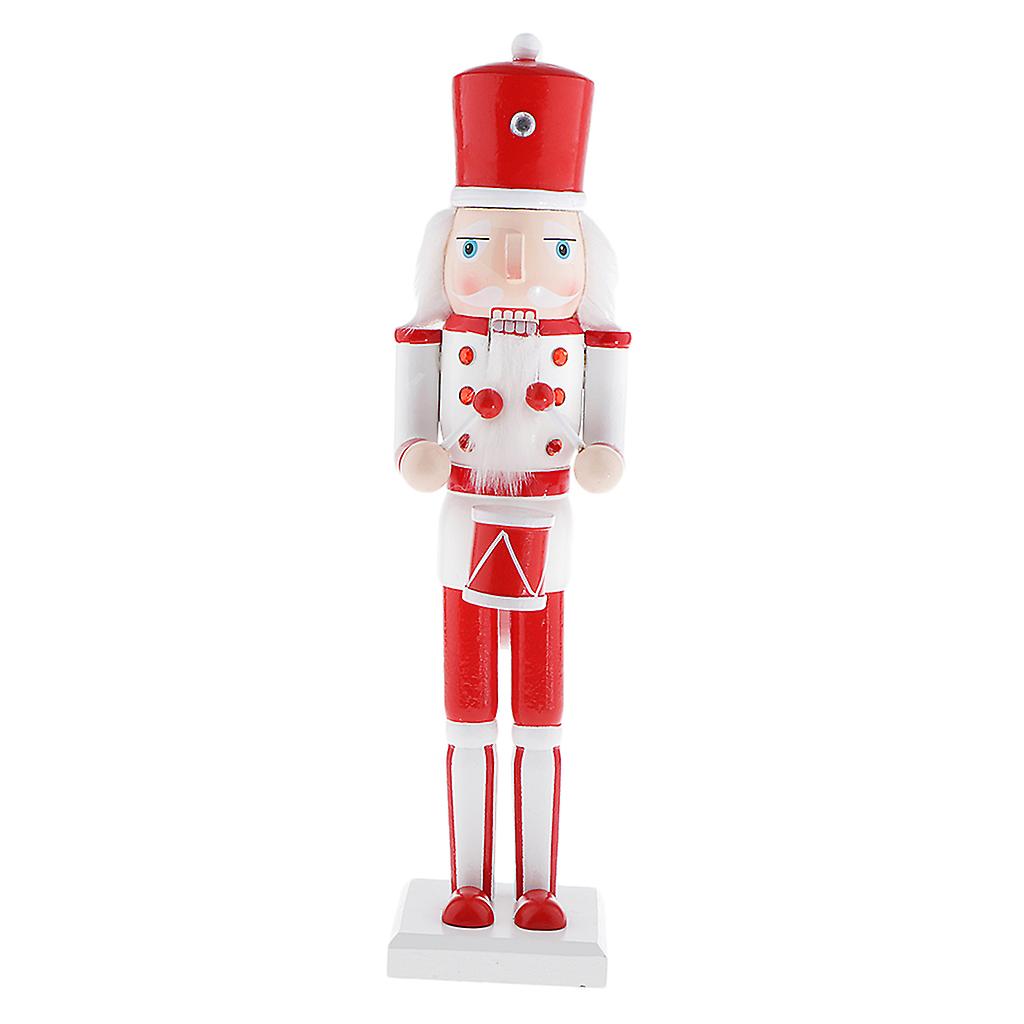38cm Wooden Nutcracker Solider Figures Model Puppet Doll SB58351 Drummer