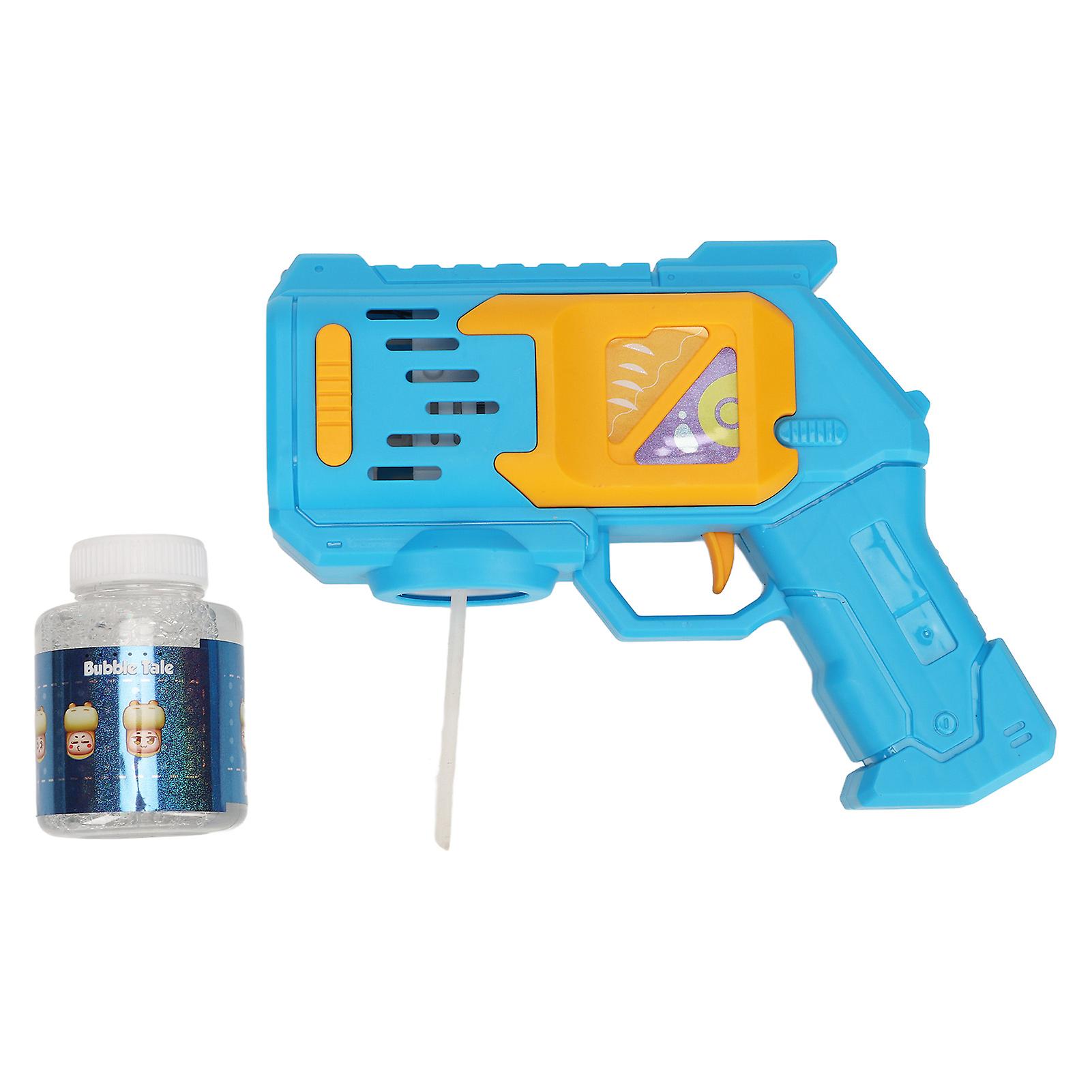 Automatic Soap Bubble Machine with LED Lighting, 10 Holes, Waterproof, Powerful Motor, with Blue Bubble Liquid