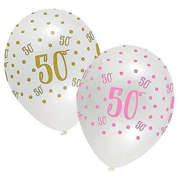 Creative Party Latex 50th Birthday Balloons (Pack of 6)