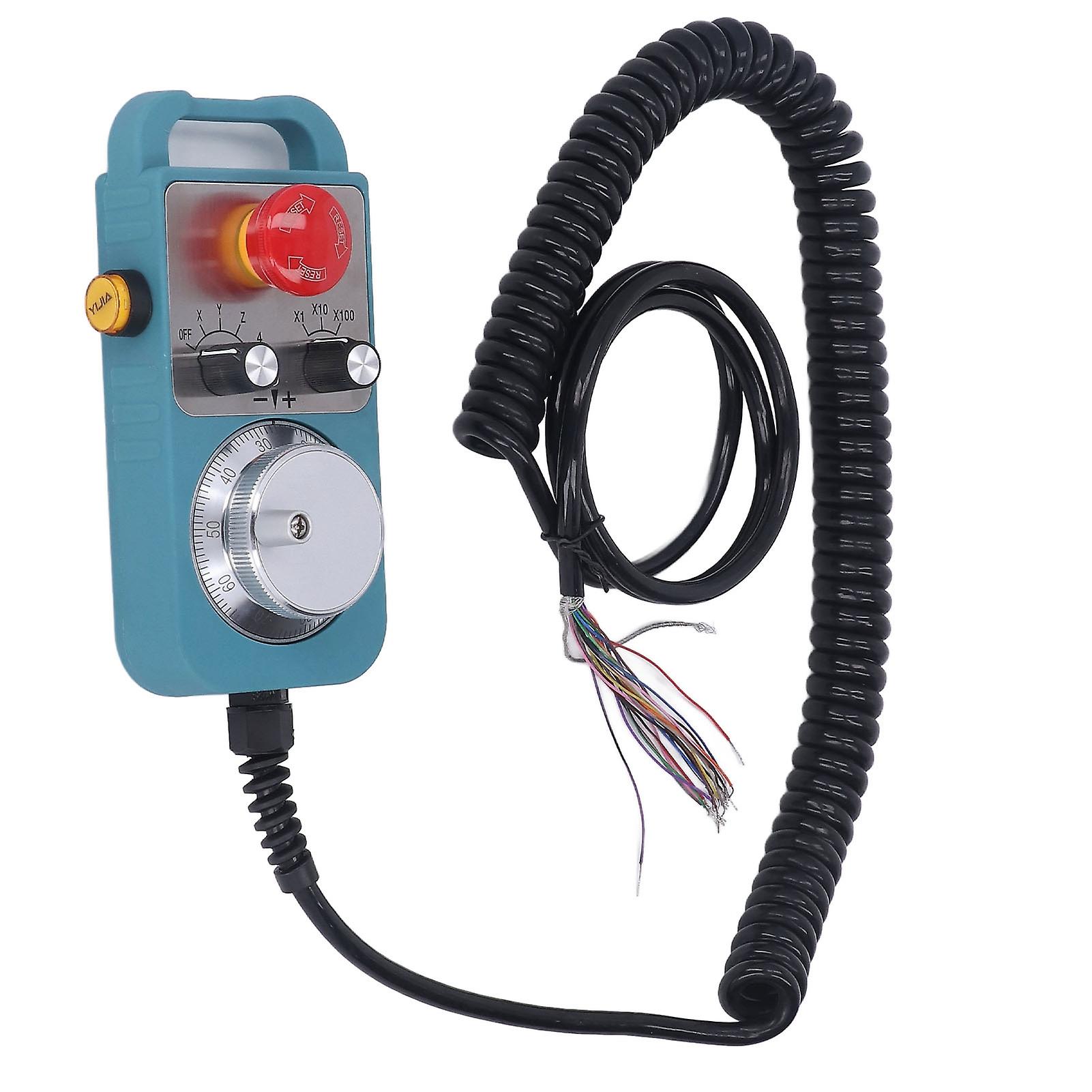 CNC Electronic Handwheel 100PPR 4 Axes CNC Handwheel Controller Manual Pulse Generator with Emergency Stop Button 