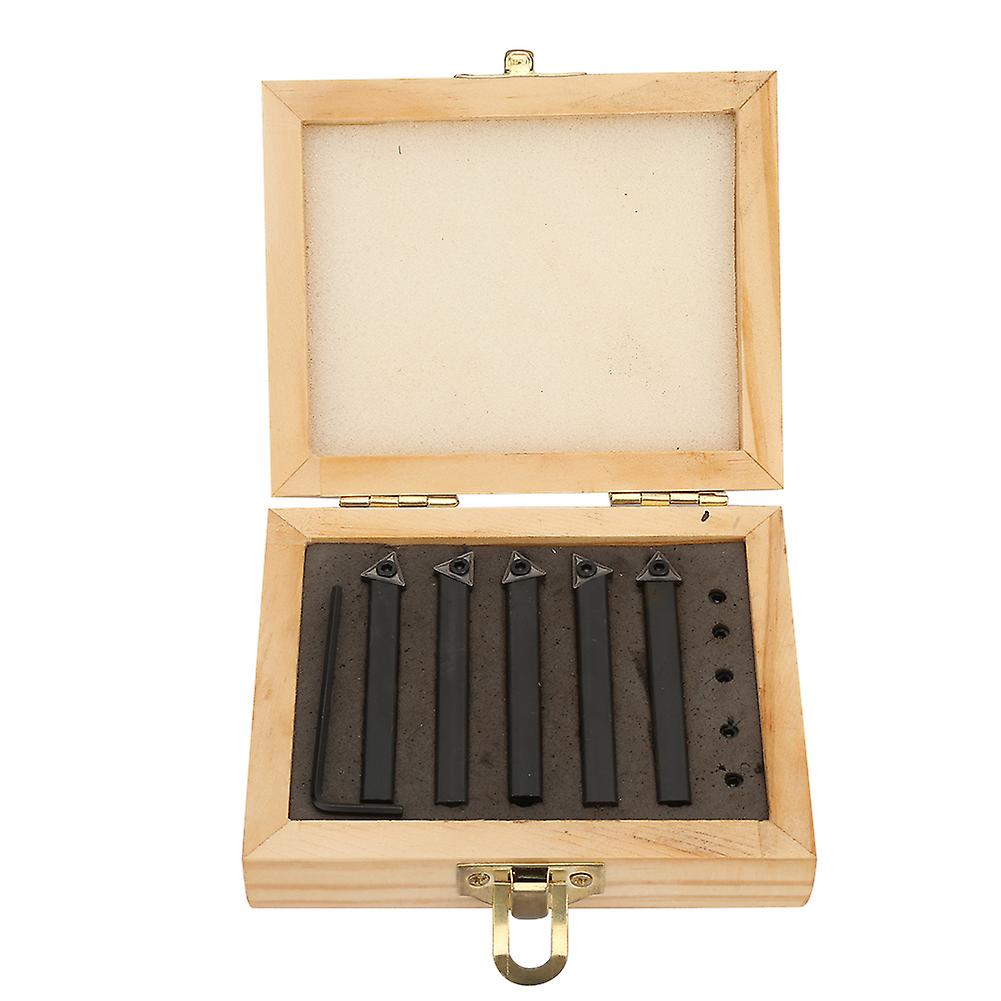 5 Pcs 1/4in Indexable Cemented Carbide Insert Turning Tool Bit for Lathe Machining Turning