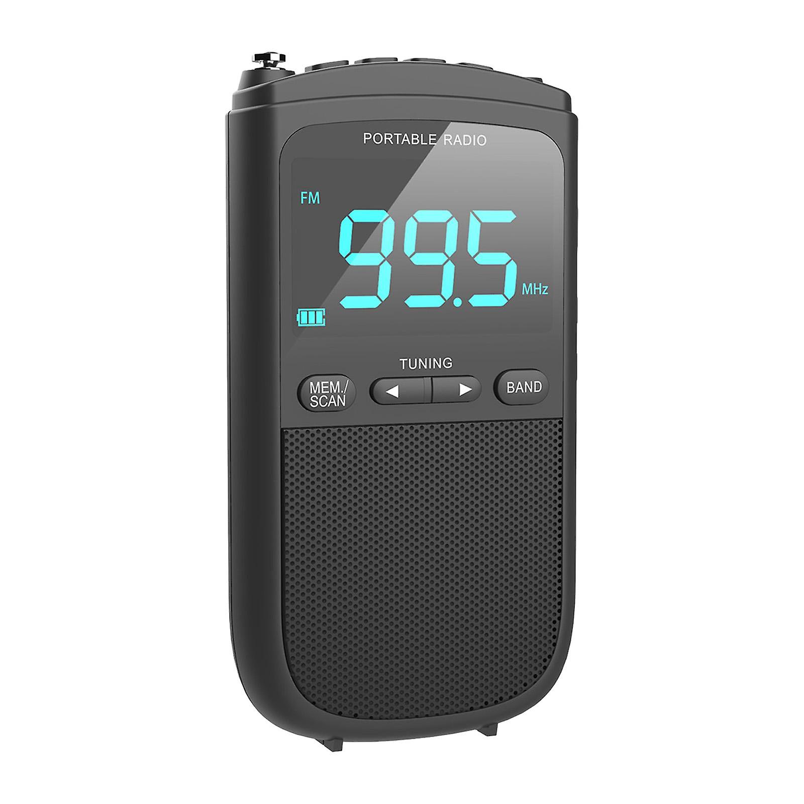 Digital Radio Dual Band Radio for Elder Weather Alert Messages Dark Gray Compact Audio Receiver Small Pocket Radio for Indoor