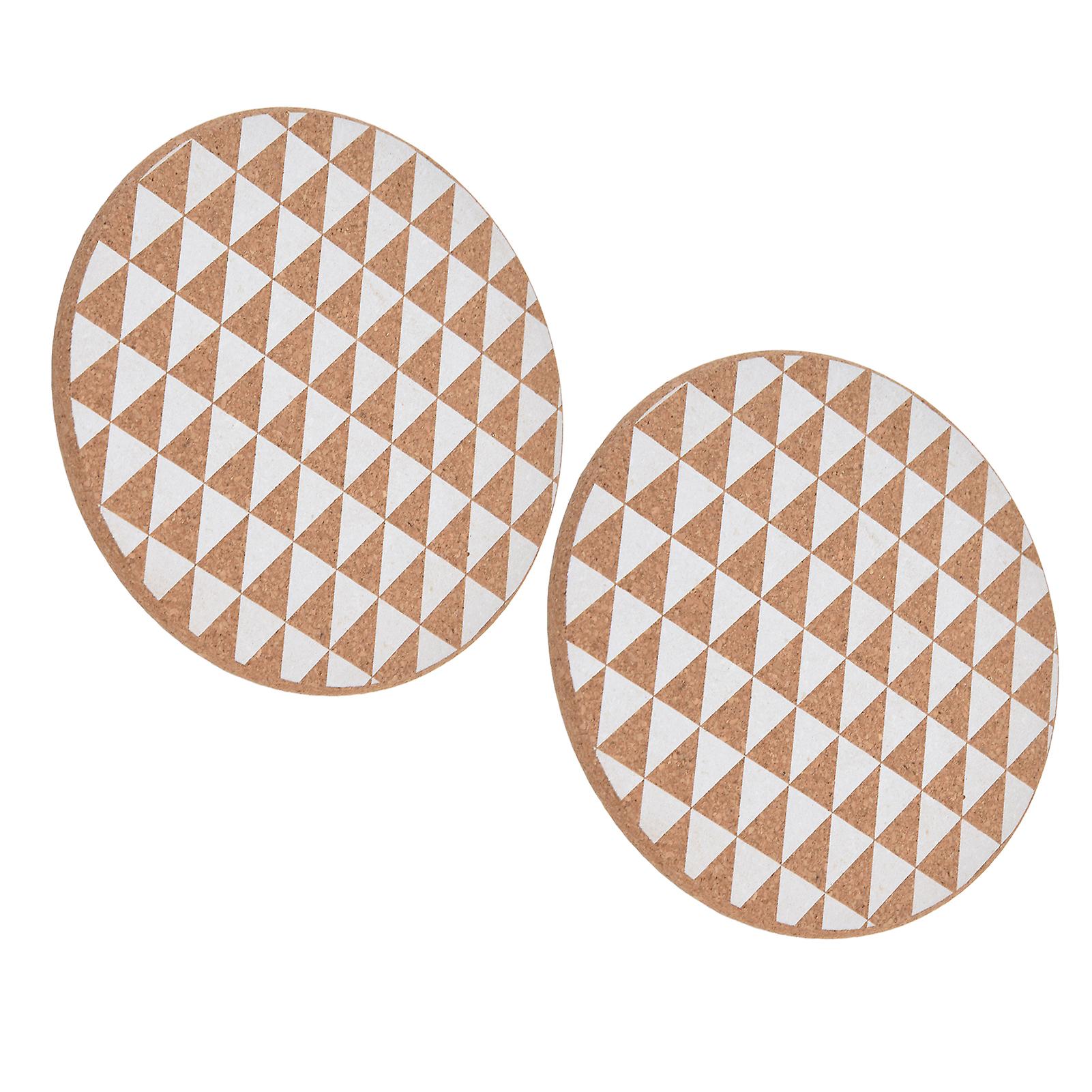2pcs Triangular Cork Coasters Thick Glossy Rustic Kitchen Decor