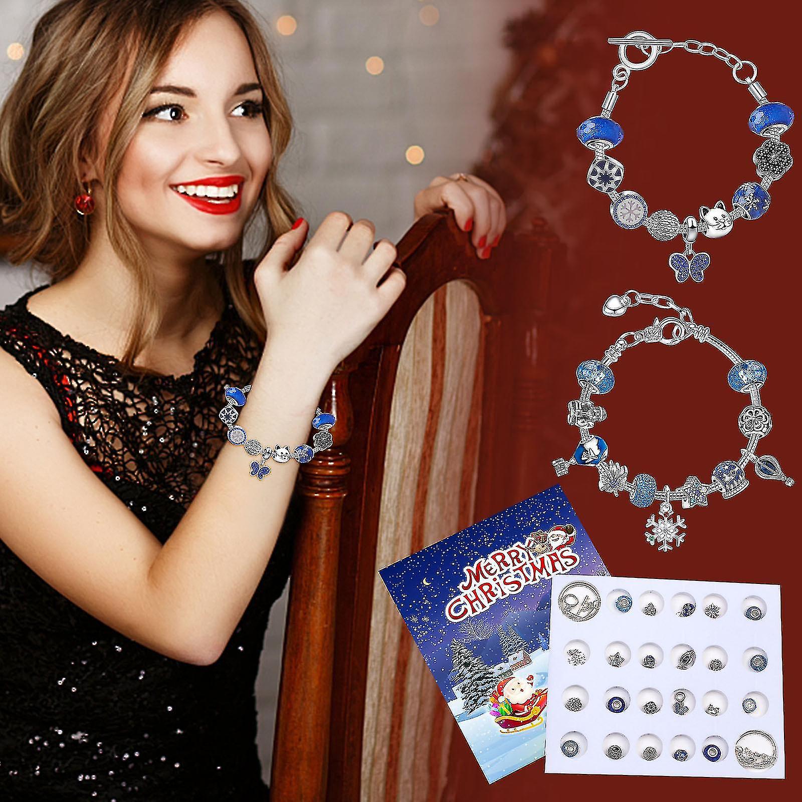 24 Tage Countdown Weihnachtskalender Geschenkbox Set DIY Perlen Blind Box C