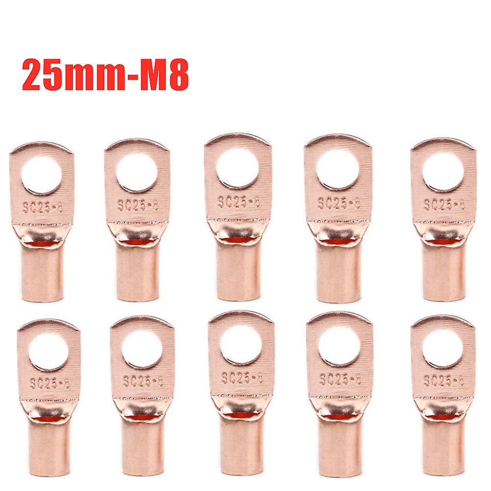 10/25/50/100Pcs Copper Lug Ring Wire Connector Bare Cable Electric Crimp Terminal Sc6-6 Sc6-8 Sc10-6 Sc10-8 Sc16-6 Sc16-8 Sc25-6