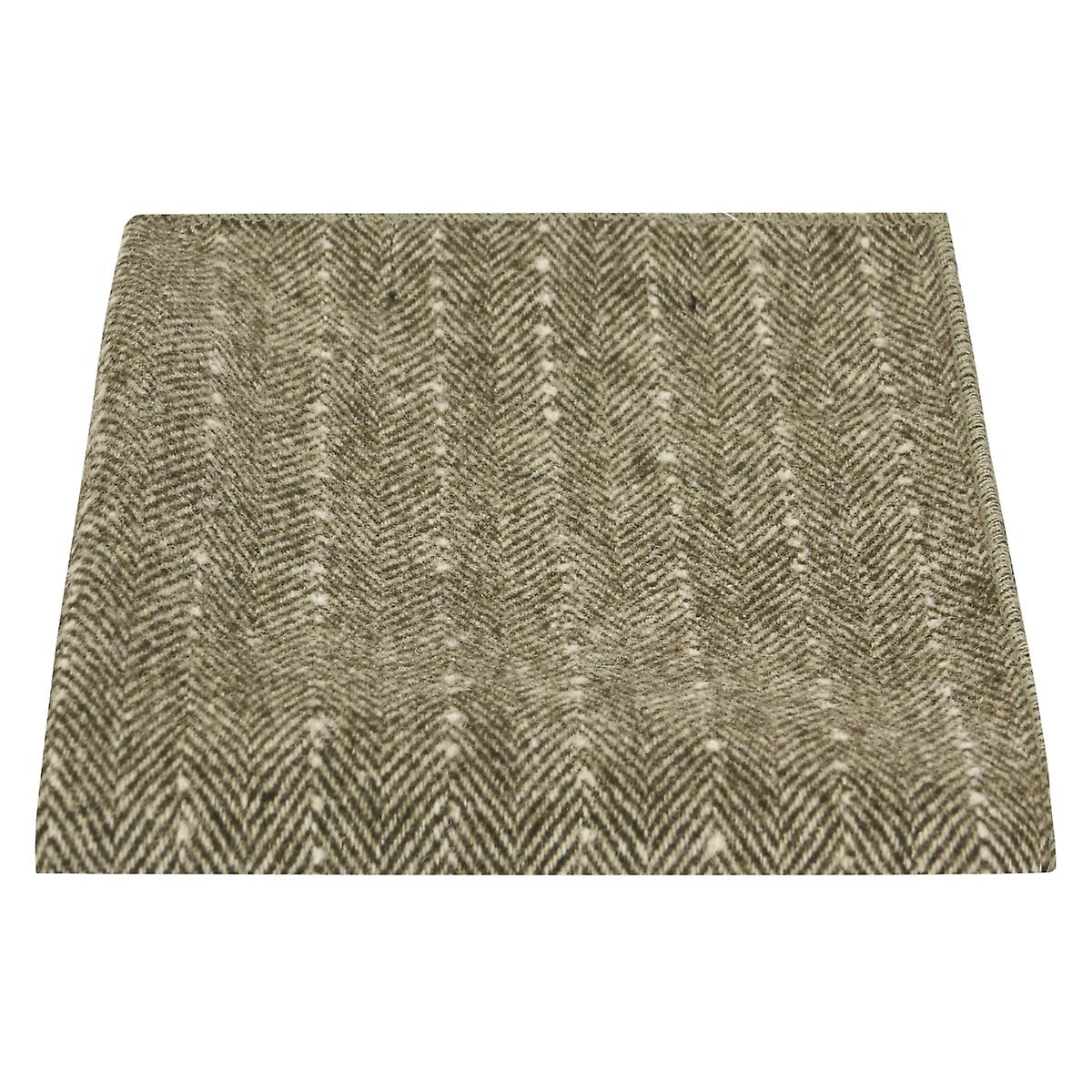 Sage Green Herringbone with Pinstripe Pocket Square