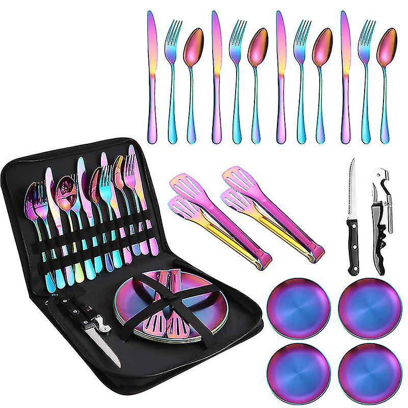20-pack Cutlery Set Camping Cutlery, Portable Cutlery Set