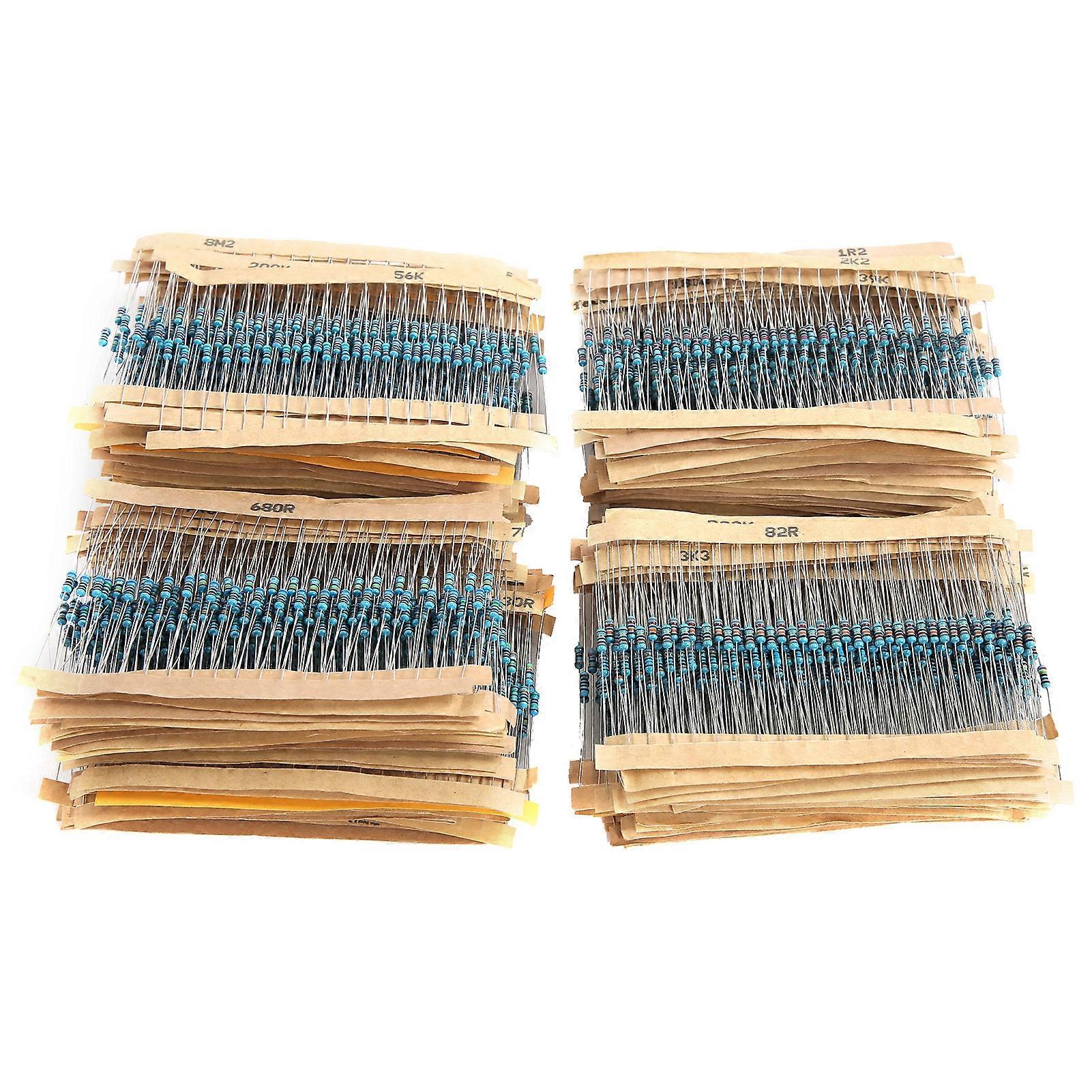 3120Pcs 1 / 4W金属皮膜抵抗器無線電子機器用銀合金156種類
