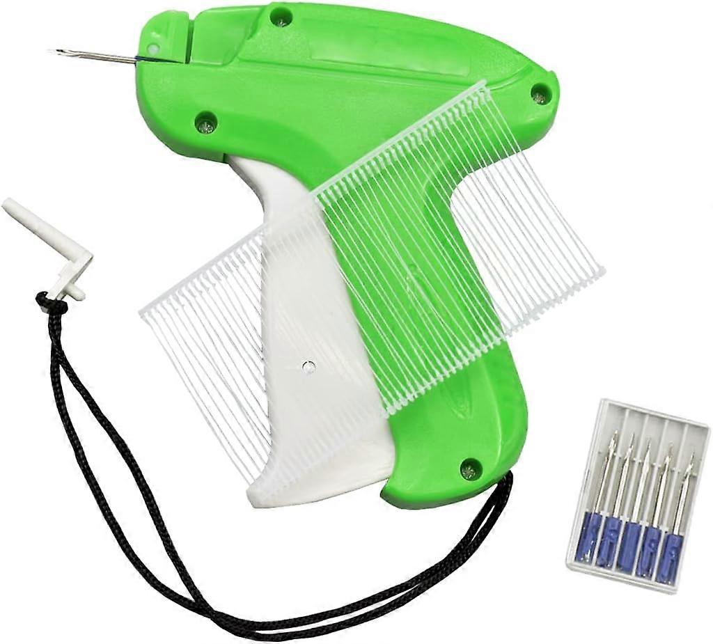 Tag Gun Price Label Tagging Gun with 5 Replacement Needles and 1000 Standard Attachment Fastener Barbs for Clothes Sock Hat Green 4.72 x 4 x 0.63 inch