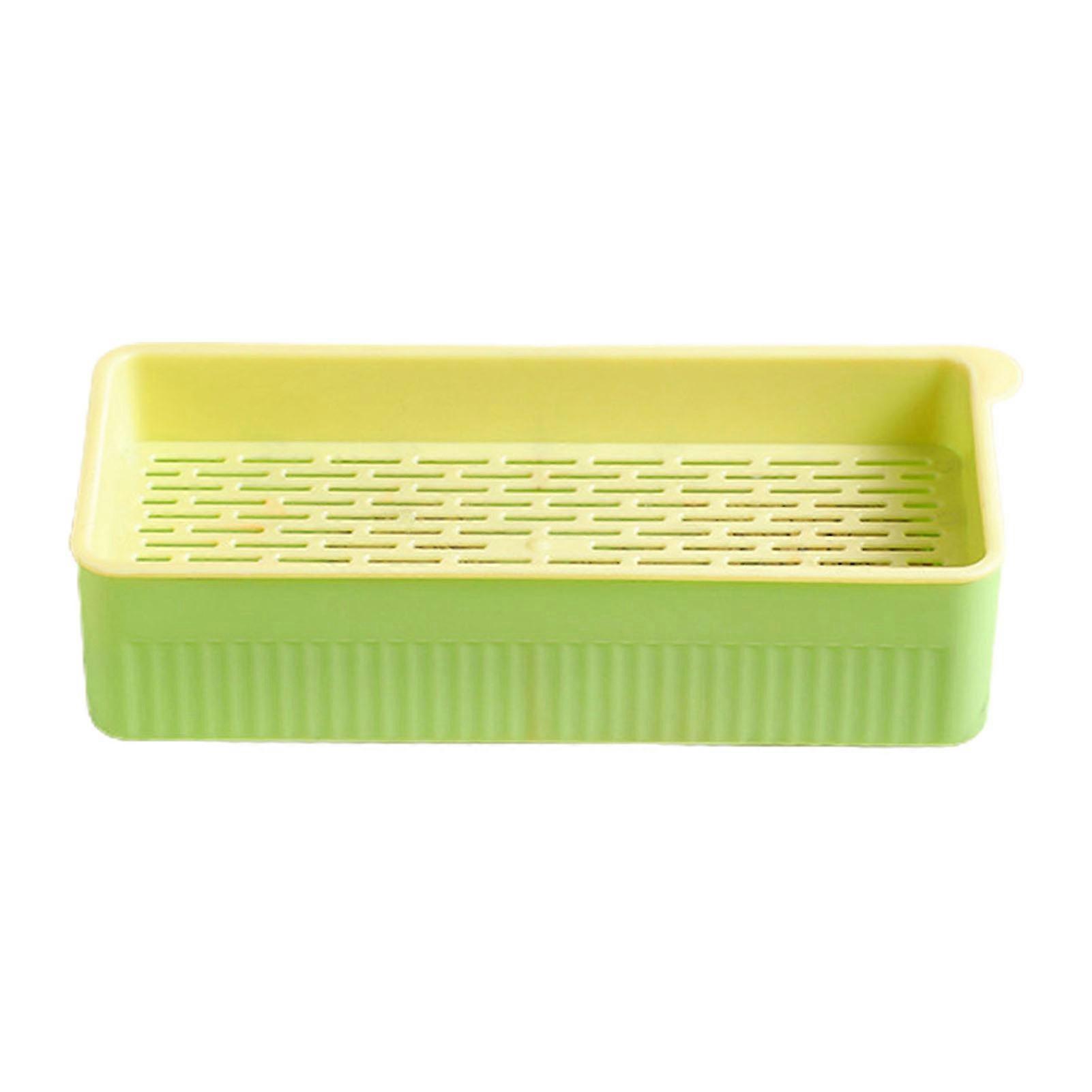 Cat Grass Planter with Detachable Bottom Double Layer Contrast Color Non-slip Base Easy to Clean Plastic Pet Cat Sprout Dish Growing Pot Garden Access
