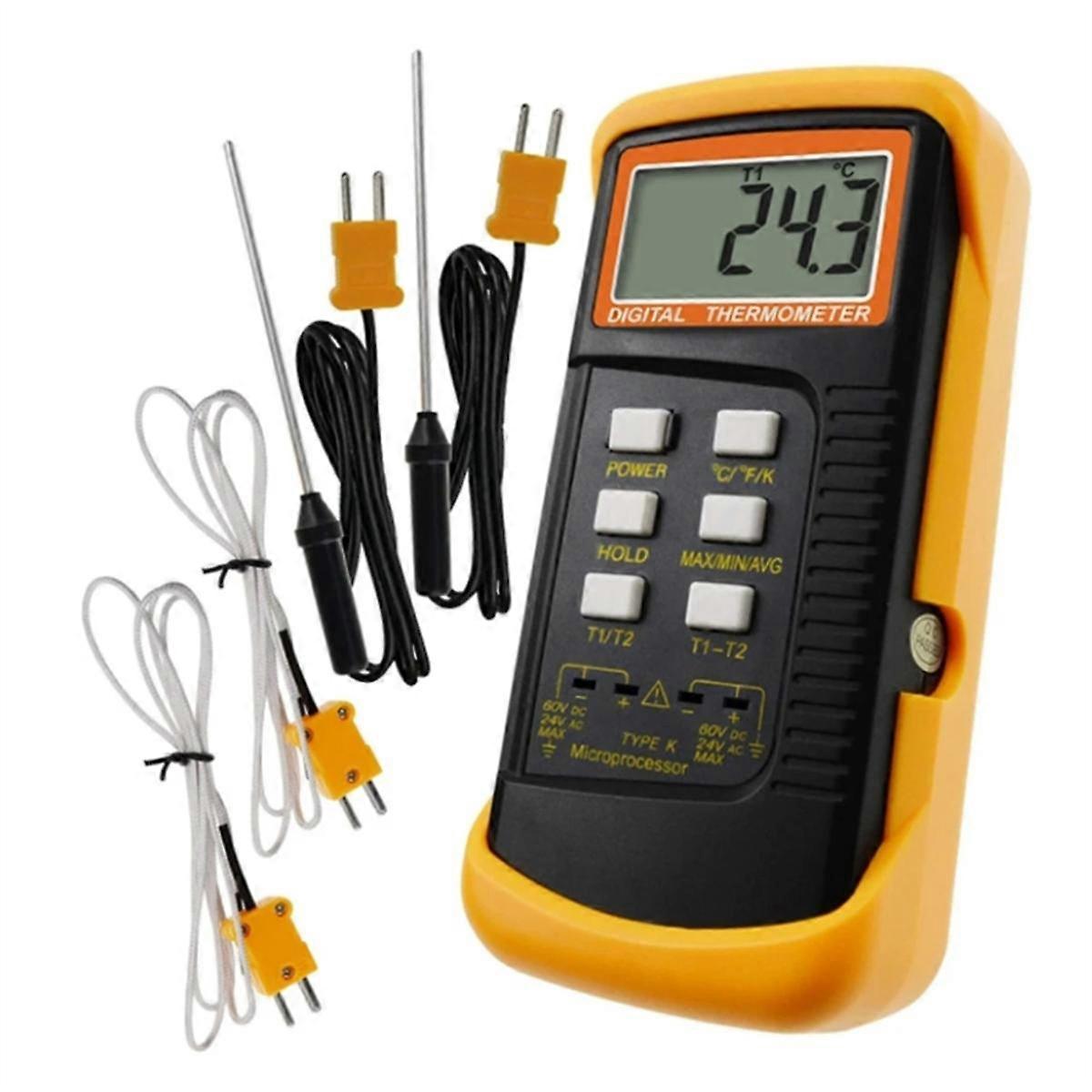 Precise Temperature Measurement Monitoring Heat Meter with 4 Thermocouples Probes Sensor K Type Thermocouple Thermometer