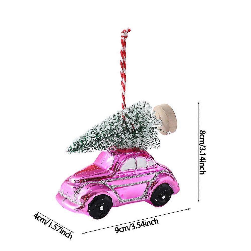 Christmas Tree Hanging Pendant Red Blue Car with Tree Ornaments New Year Party Favor Decoration Kids Gifts 2023 Navidad