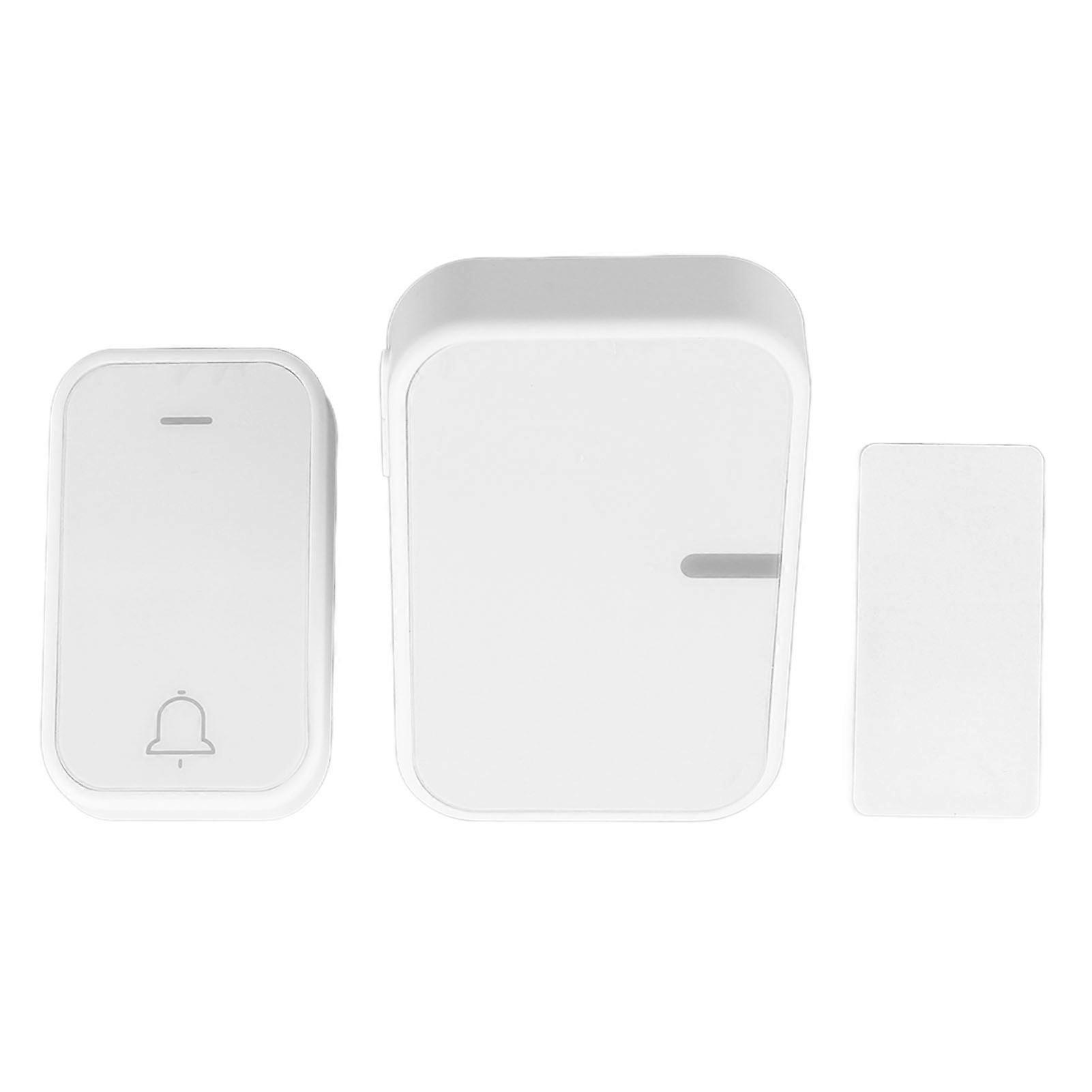 Wireless Doorbell Set EU Plug 100?230V Self Powered Generating Waterproof Home Security Doorbell White