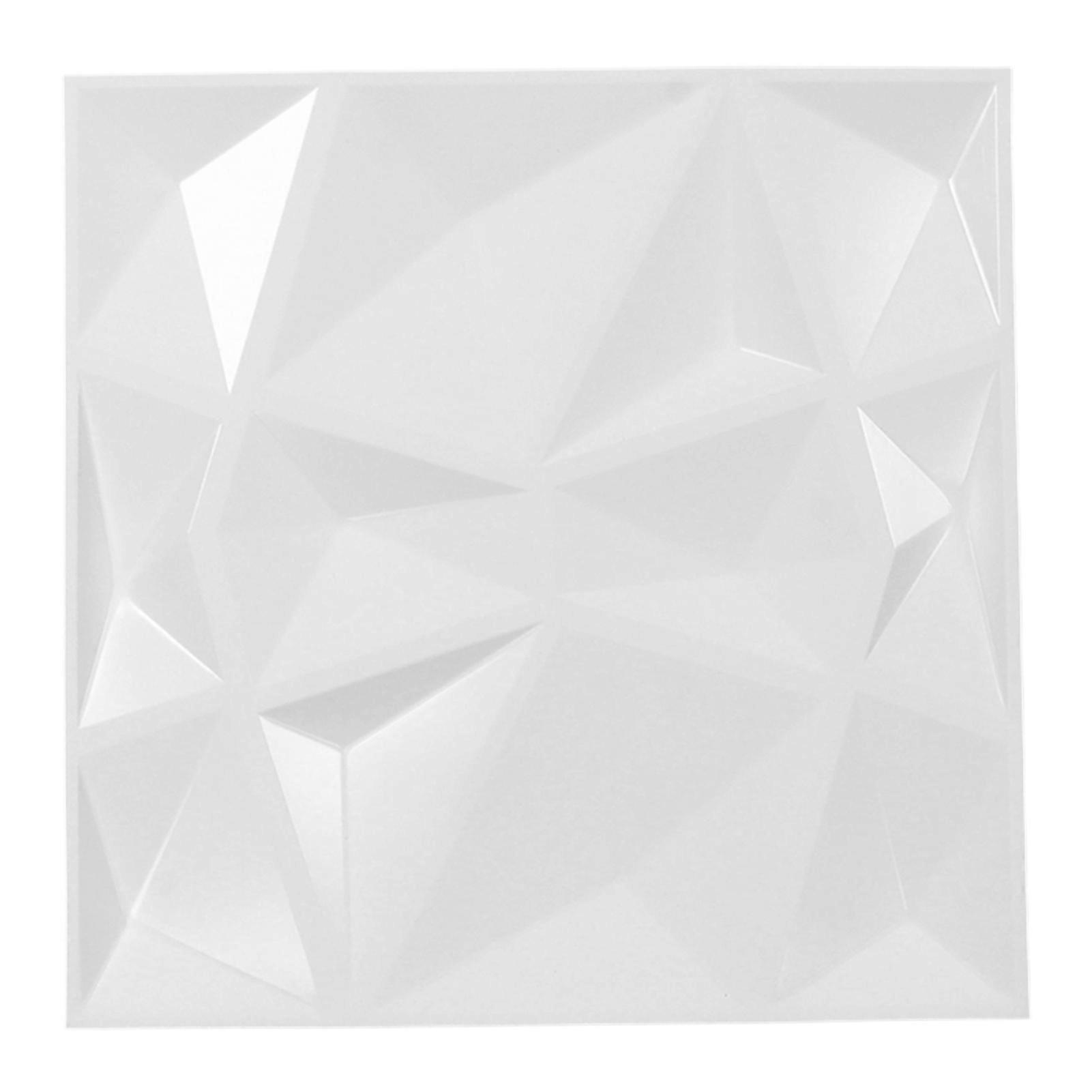 12pcs 3d Wall Panel Pvc 19.7 Inch Decorative 3d Textured Panel For Interior Decor White